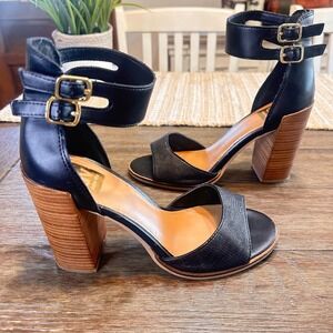 DV Dolce Vita Black Ankle Strap High Heeled Sandals Women's Size 8.5
